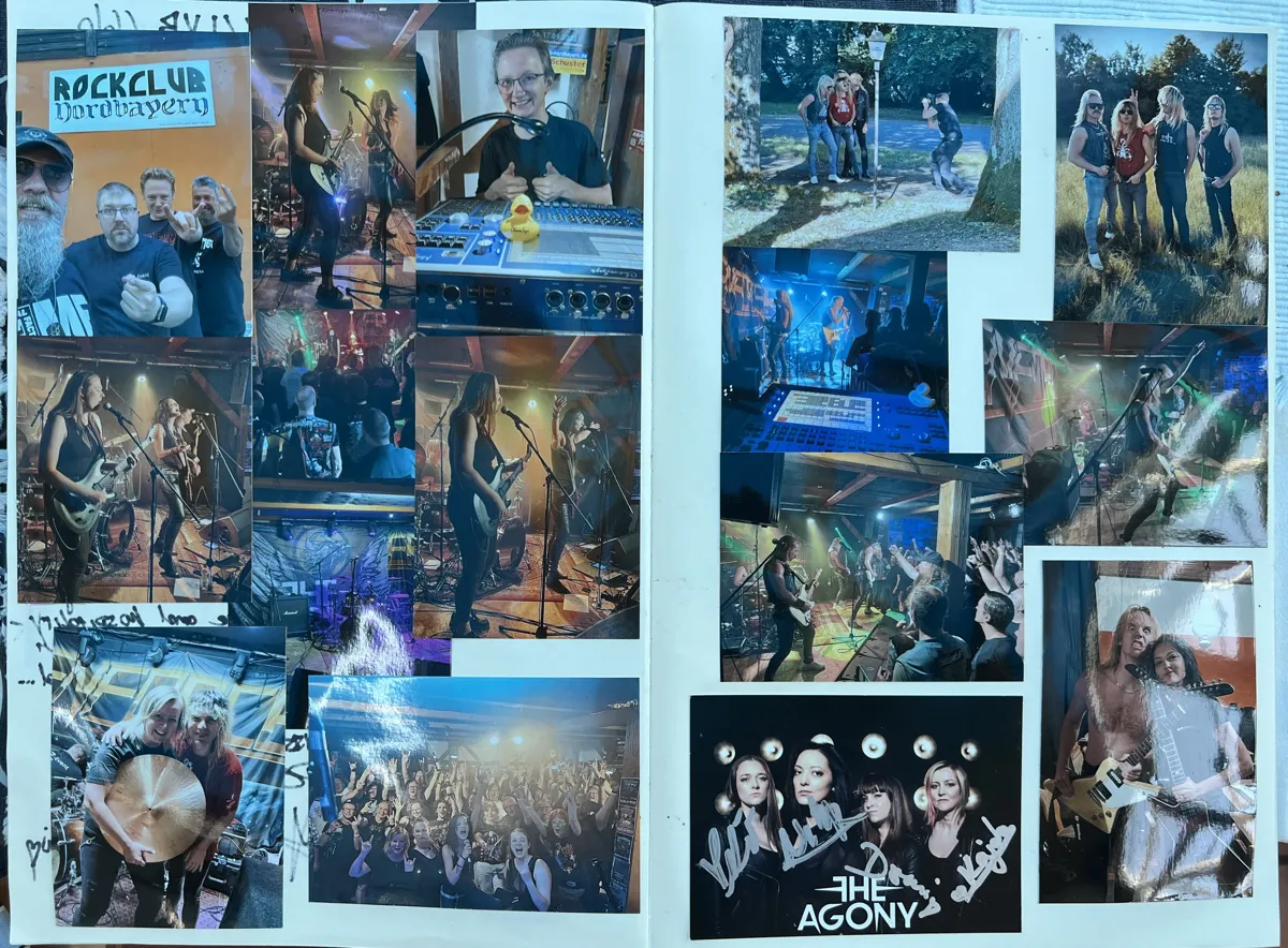 weitere Gästebuch Seite mit Bildern und Grußworten von Bands